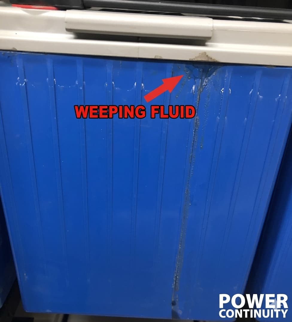 Power continuity battery acid leak