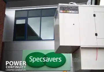 Power continuity canopied generator installed at specsavers