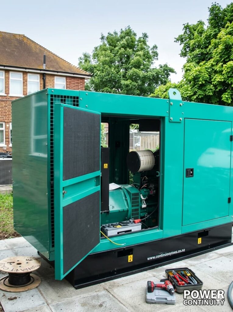 Power continuity canopied generator outside