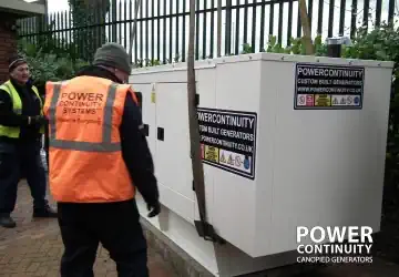 Power continuity canopied generator placed for install