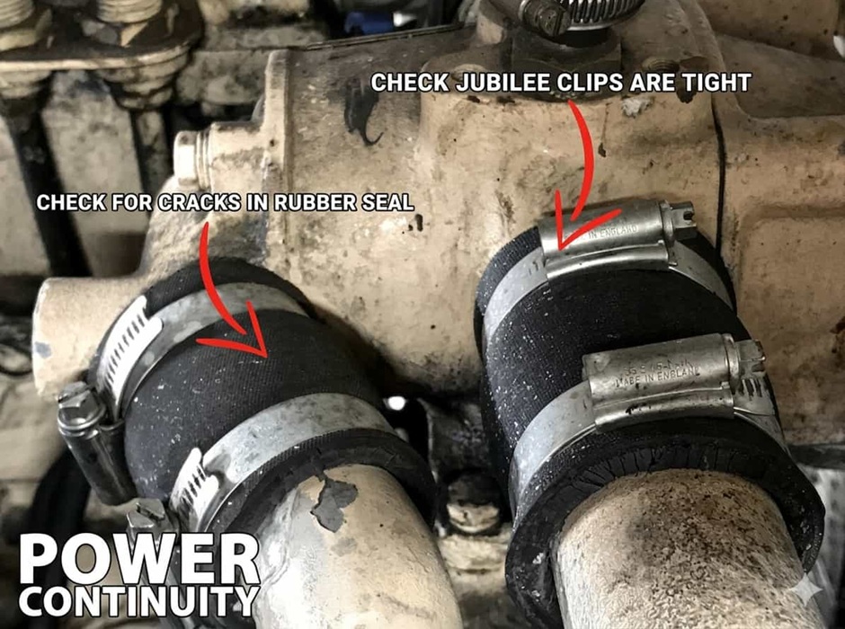 Power continuity check connections for water leaks