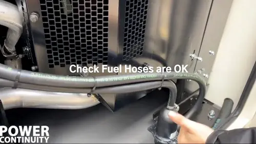 Power continuity check fuel hoses for water leaks