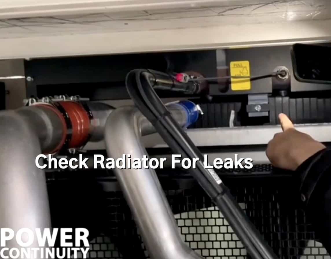 Power continuity check radiator for water leaks