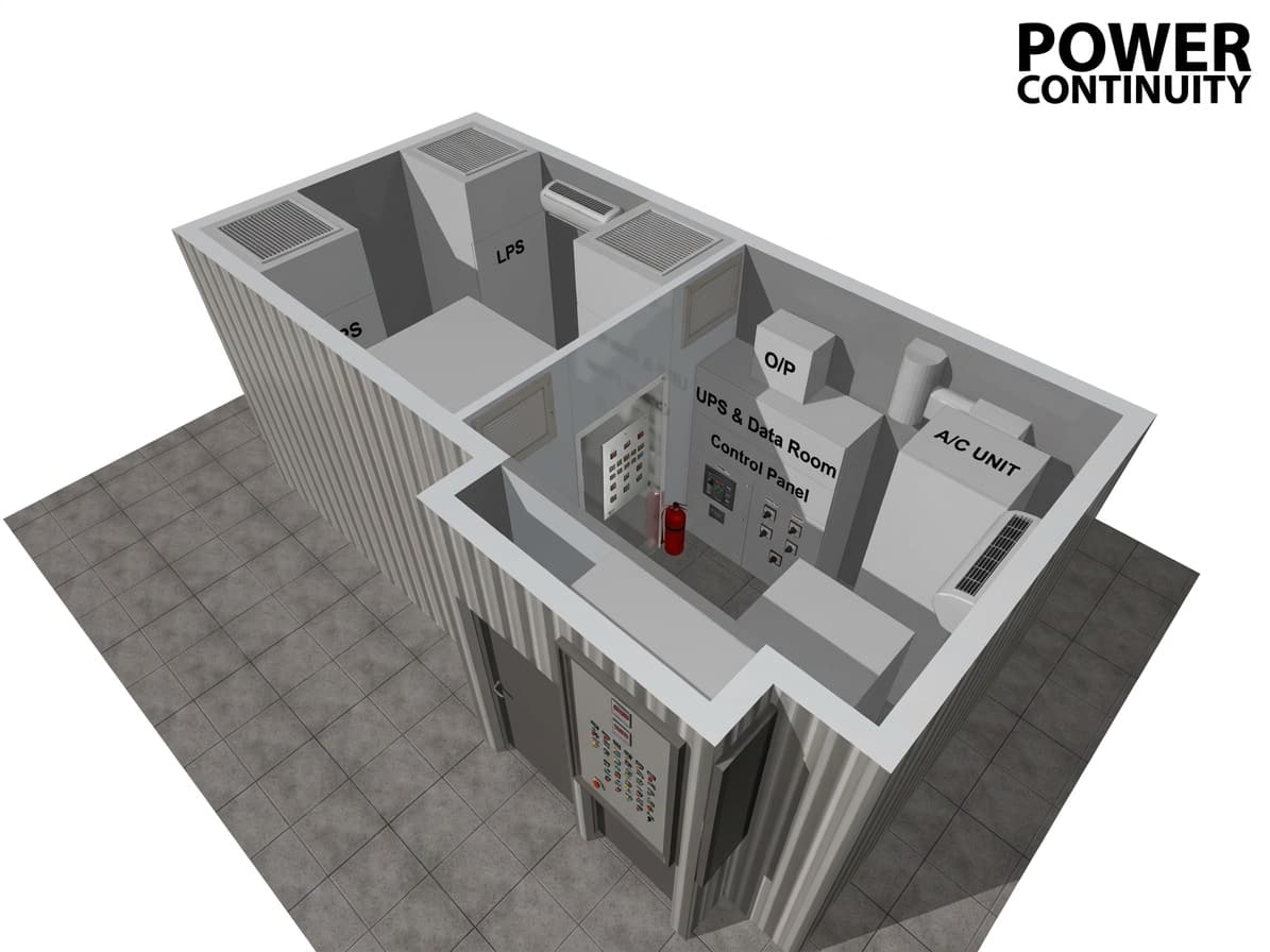 Power continuity data centre ups container internal view