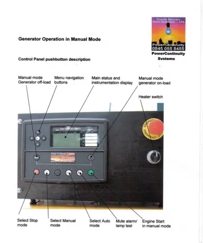 Power continuity deep sea controller instructions