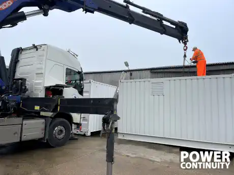 Power continuity delivering a life safety ups container