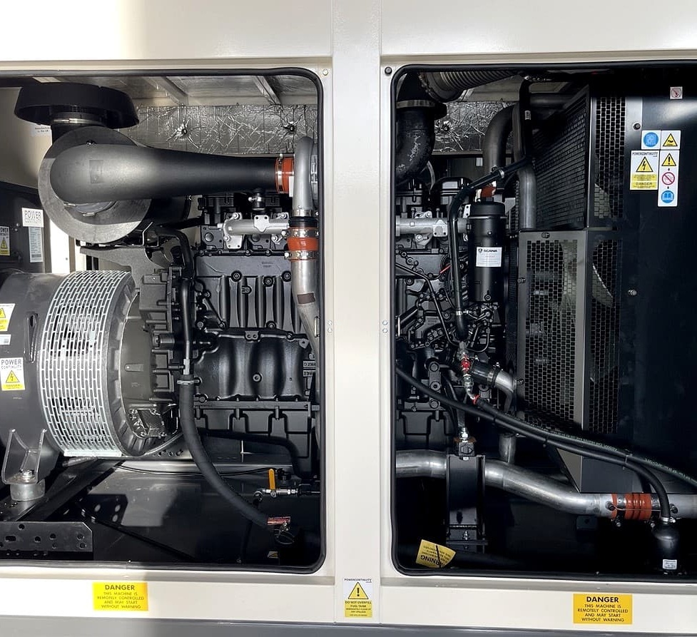 Power continuity diesel generator inside canopied container