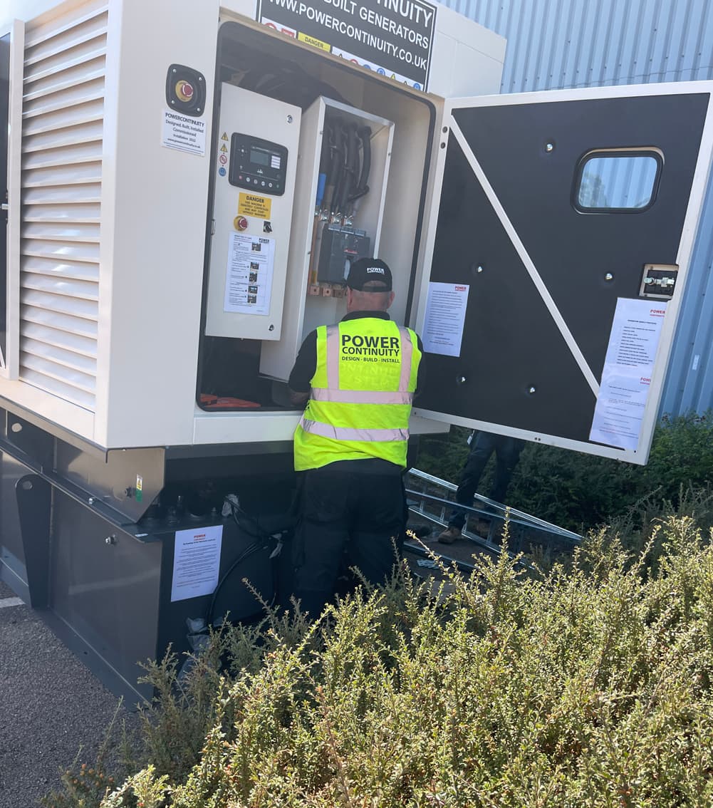 Power continuity engineer starting generator set for the first time