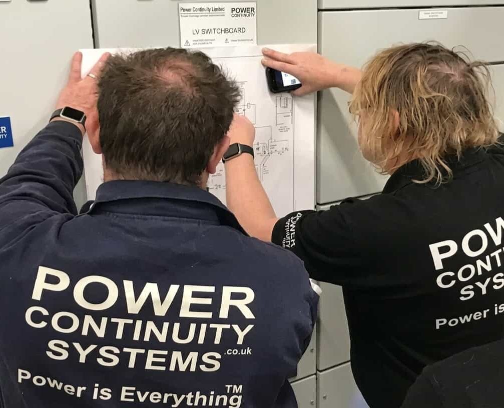 Power continuity engineers planning the job