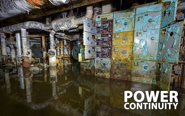 Power continuity flooded plant room