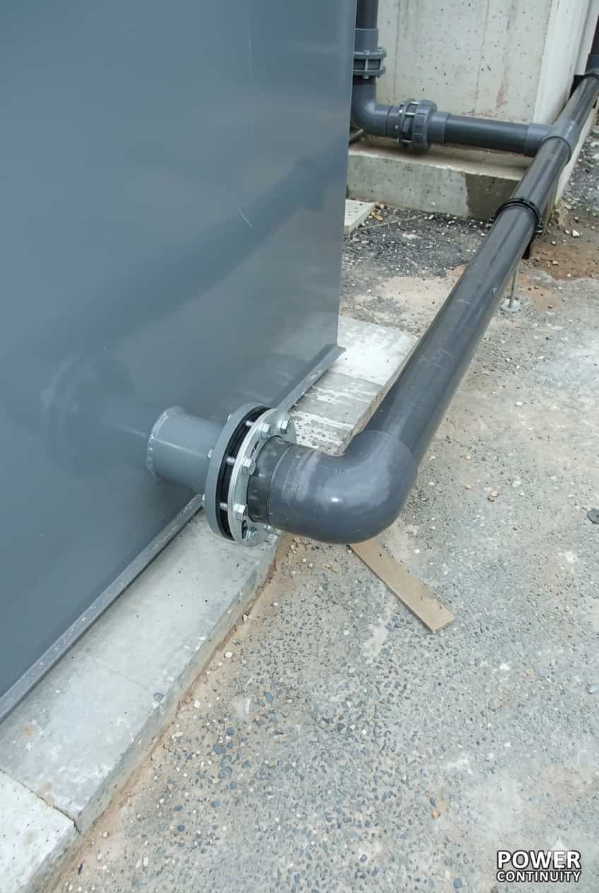 Power continuity fuel tank pipe