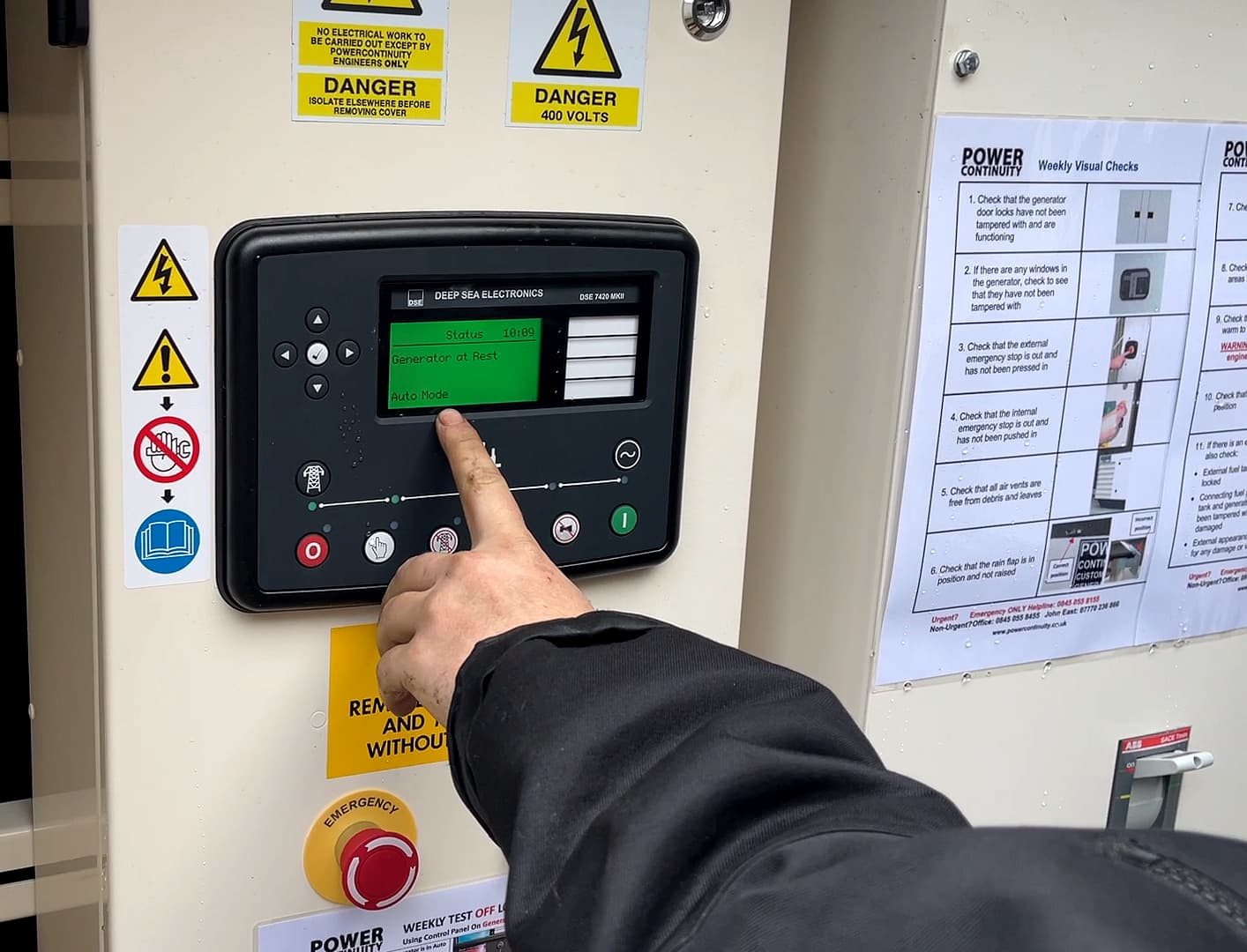 Power continuity generator control panel