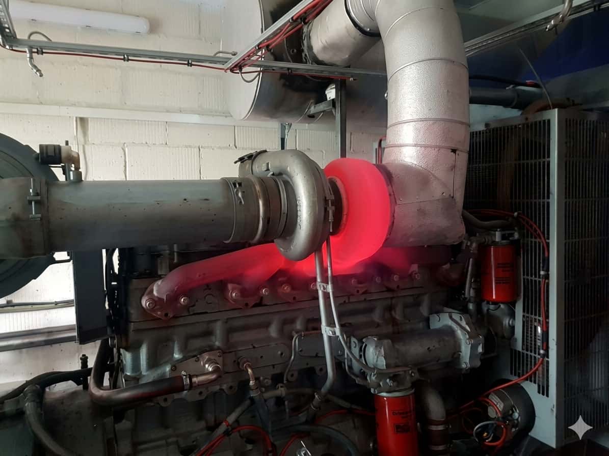Power continuity generator with red hot turbo