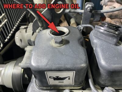 Power continuity where to add engine oil